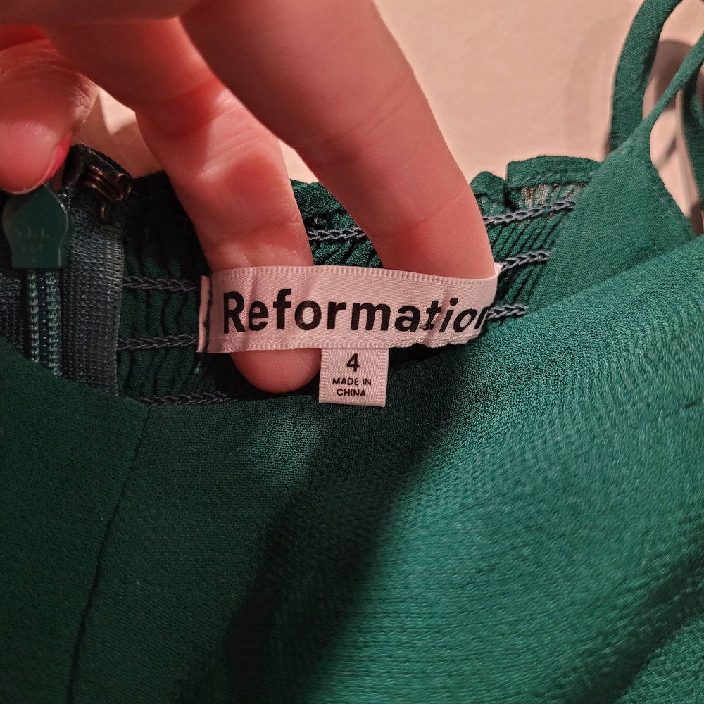 Reformation Emerald Juliette Midi Dress with Slit - Picture 3 of 10